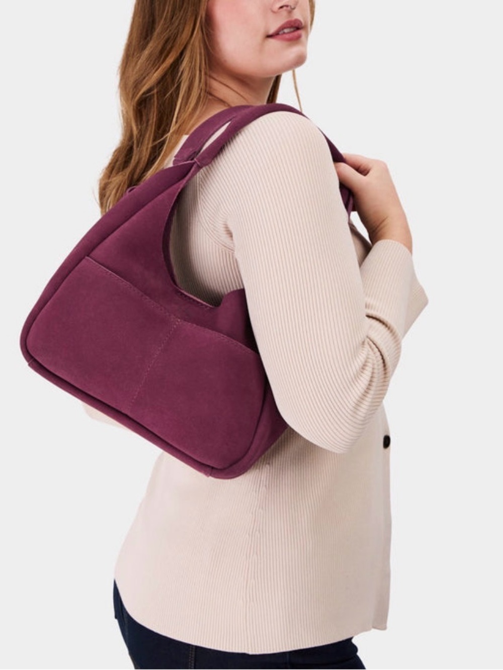 NWT Portland Leather Suede Madison Bag Pink/Superbloom - Picture 3 of 4